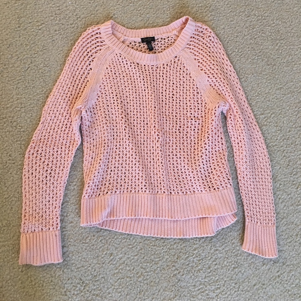 Jessica Simpson pink nit crew neck